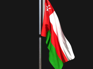 Flag of oman 02 3D Model