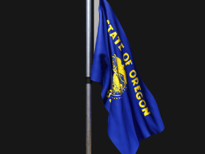Flag of oregon 02 3D Model