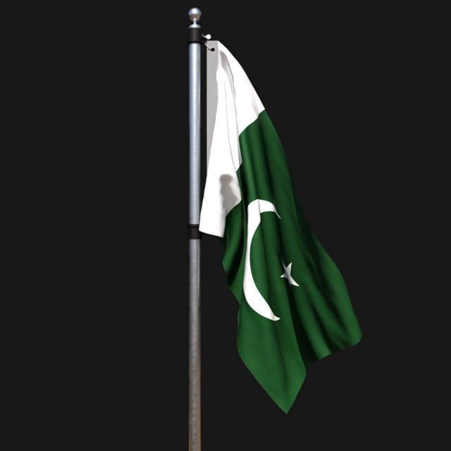Flag of pakistan 02 3D Model .c4d .max .obj .3ds .fbx .stl .blend 
