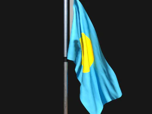 Flag of palau 02 3D Model