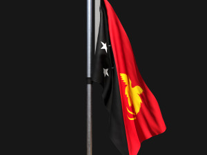 Flag of papua new guinea 02 Modelo 3D