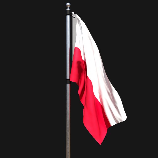 Flag of poland 02 Modèle 3D .c4d .max .obj .3ds .fbx .stl .blend 