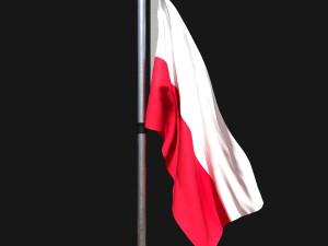 Flag of poland 02 3D Model