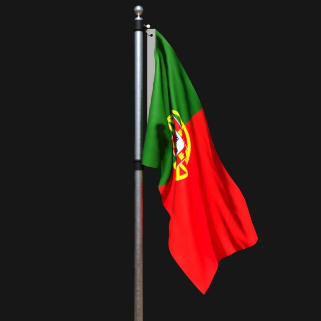 Flag of portugal 02 Modelo 3D .c4d .max .obj .3ds .fbx .stl .blend 