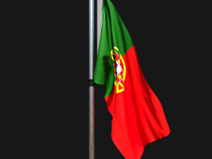 Flag of portugal 02 3D Model