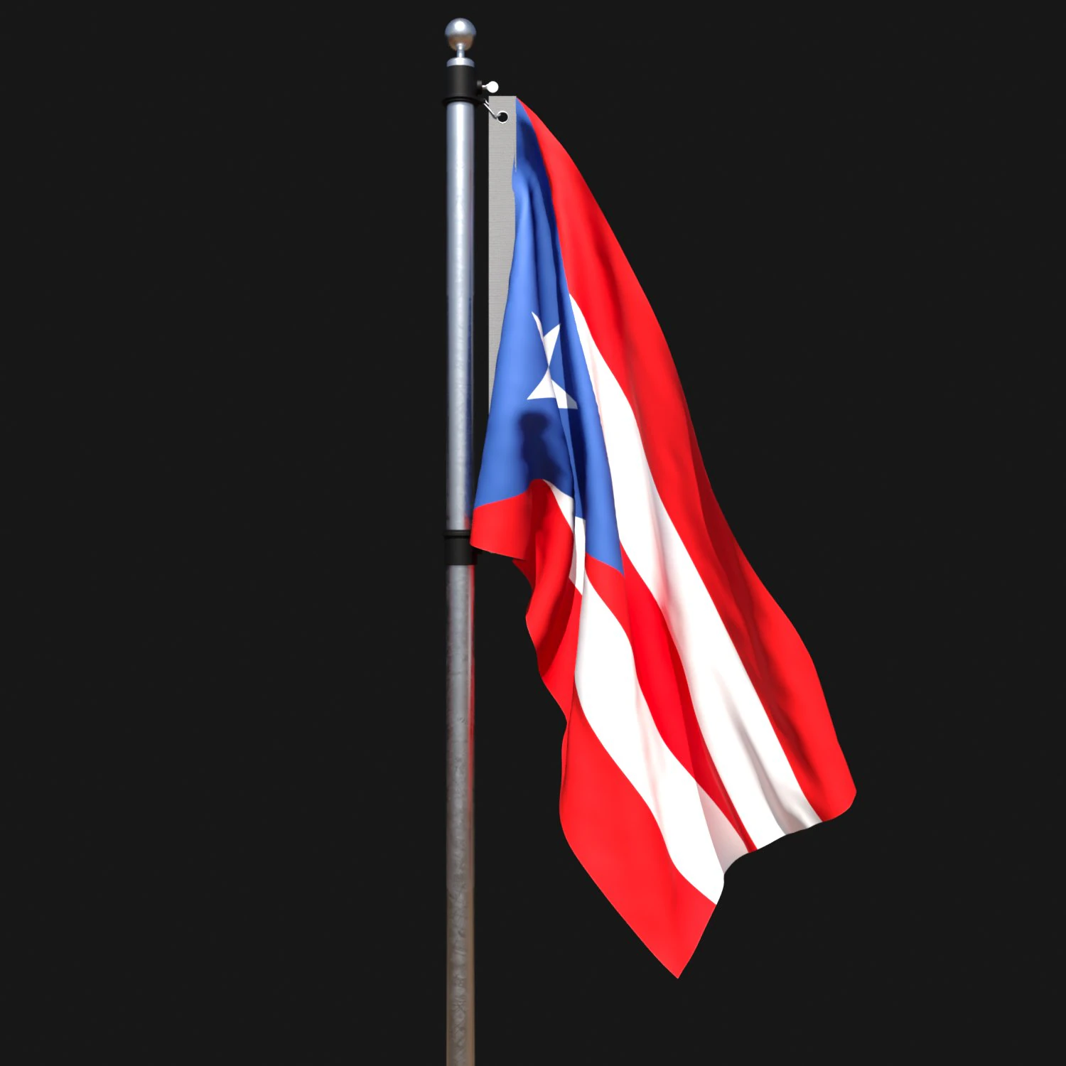 Flag of puerto rico 02 3D Model .c4d .max .obj .3ds .fbx .stl .blend