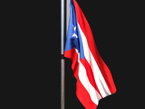 Flag of puerto rico 02 3D Model