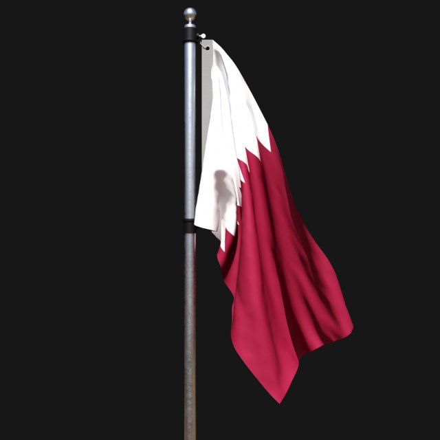 Flag of qatar 02 3D Модель .c4d .max .obj .3ds .fbx .stl .blend 