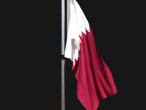 Flag of qatar 02 3D Model
