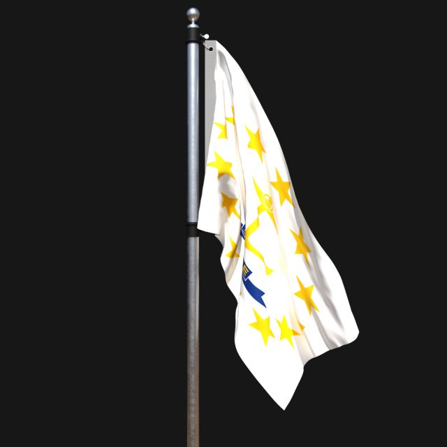 Flag of rhode-island 02 3D Модель .c4d .max .obj .3ds .fbx .stl .blend 