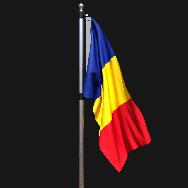 Flag of romania 02 3D 模型 .c4d .max .obj .3ds .fbx .stl .blend 