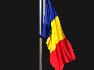 रोमानिया का ध्वज 02 3D मॉडल