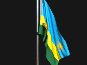 Флаг Руанды 02 3D Модель
