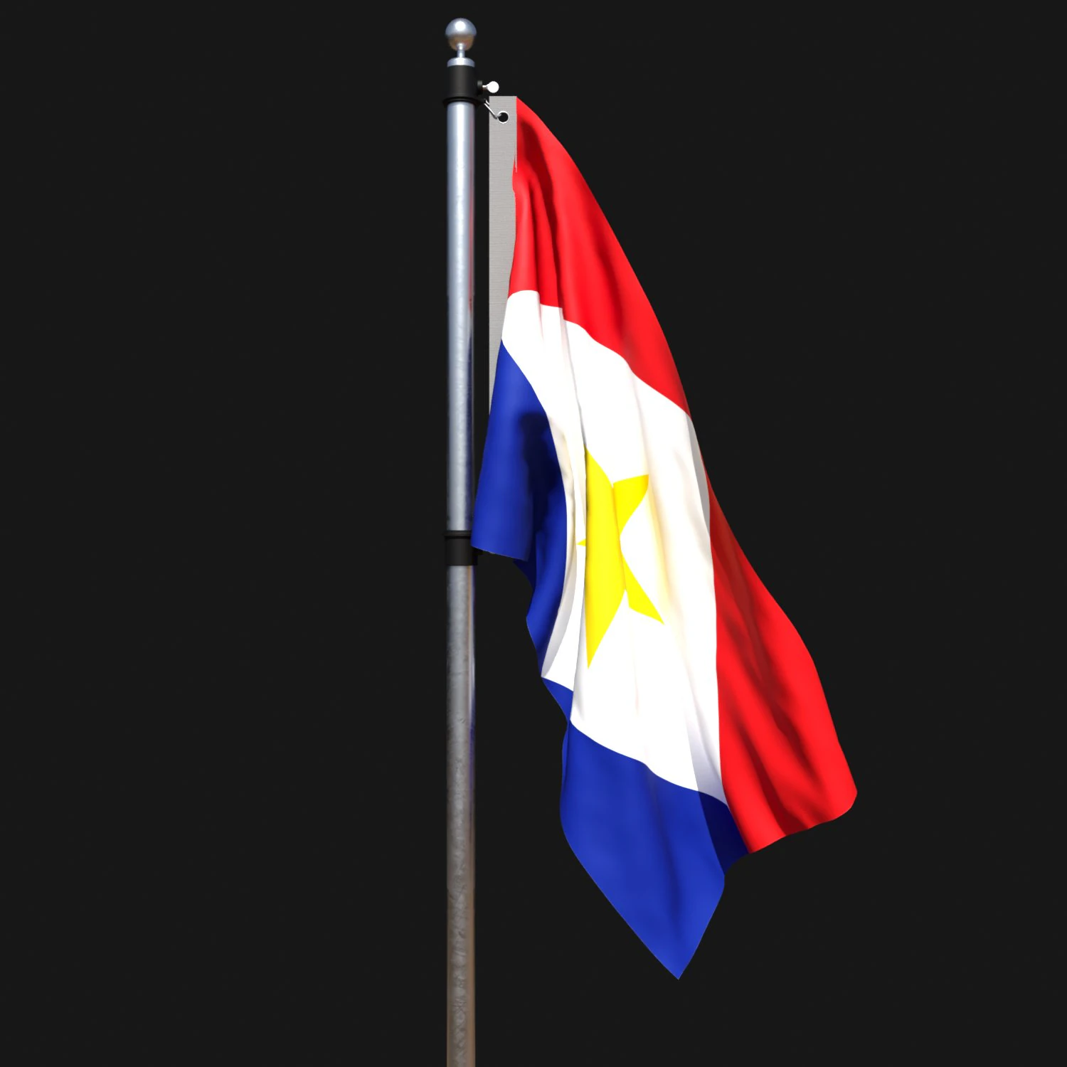 Flag of saba 02 3D Model .c4d .max .obj .3ds .fbx .stl .blend 