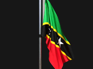 Bandera de saint kitts y nevis 02 Modelo 3D
