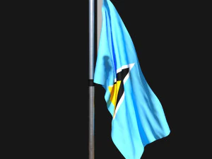 세인트 루시아 02의 국기 3D 모델