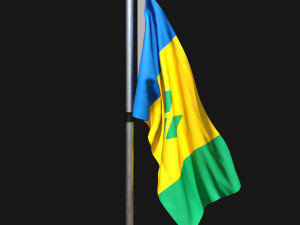 Flag of saint vincent and the grenadines 02 3D-Modell