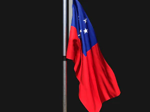 サモアの国旗 02 3Dモデル