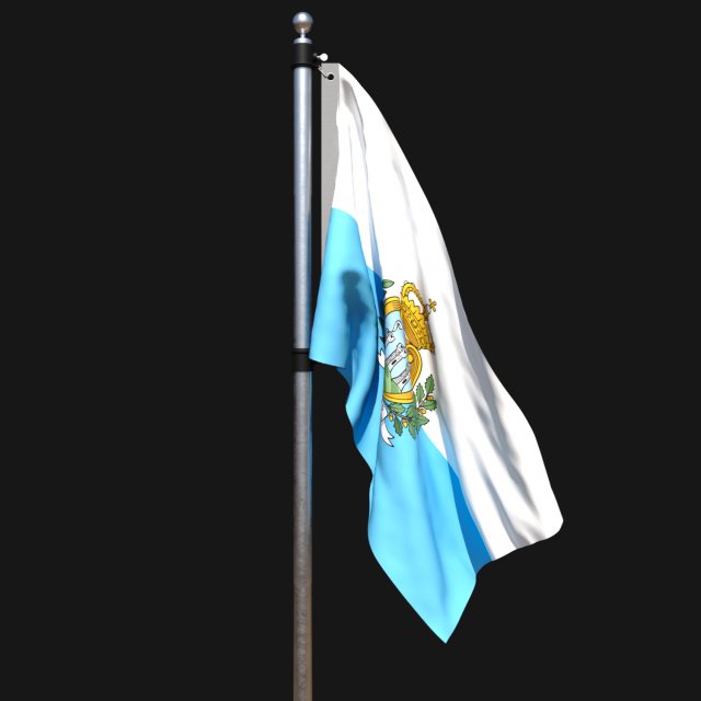 Flag of san marino 02 3D Model .c4d .max .obj .3ds .fbx .stl .blend