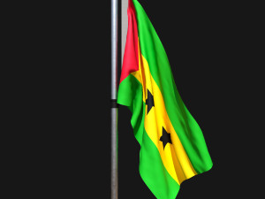 Flag of sao tome and principe 02 Modèle 3D