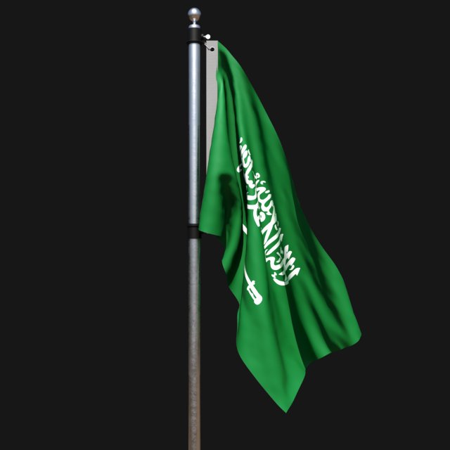 Flag of saudi arabia 02 3D Model .c4d .max .obj .3ds .fbx .stl .blend 