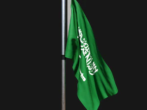 Flagge von Saudi-Arabien 02 3D Modell