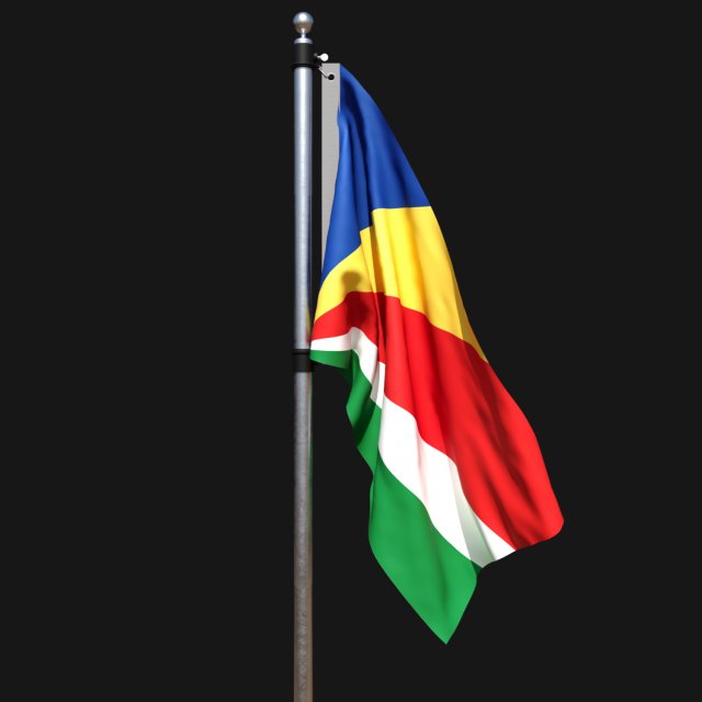 Flag of seychelles 02 3D 모델 .c4d .max .obj .3ds .fbx .stl .blend 