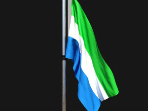 Flagge von Sierra Leone 02 3D Modell