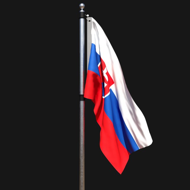Flag of slovakia 02 3D Модель .c4d .max .obj .3ds .fbx .stl .blend 