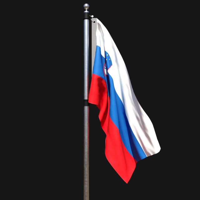 Flag of slovenia 02 3D Модель .c4d .max .obj .3ds .fbx .stl .blend 