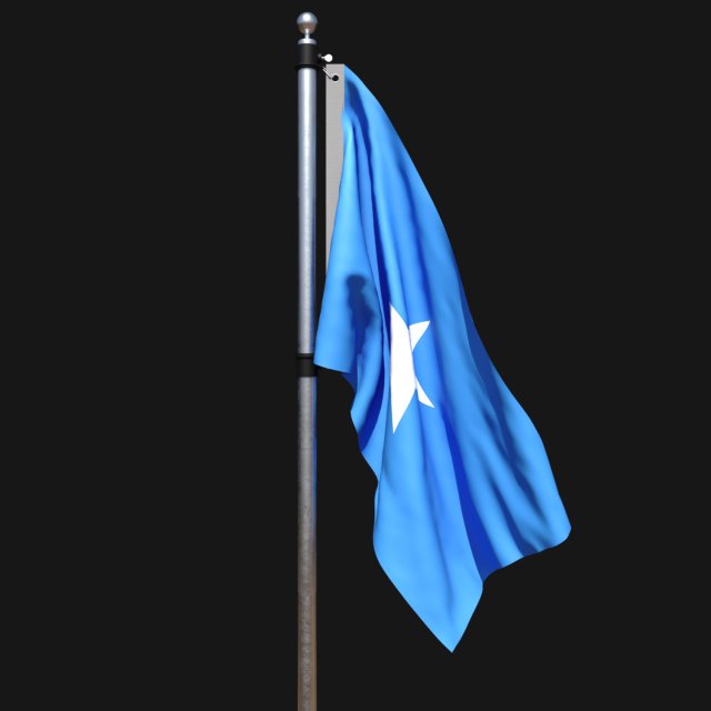 Flag of somalia 02 3D Model .c4d .max .obj .3ds .fbx .stl .blend