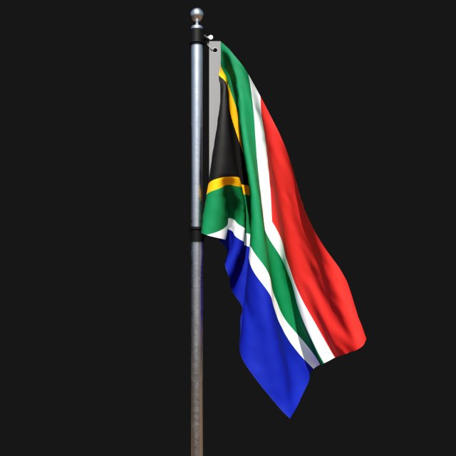 Flag of south africa 02 3D Model .c4d .max .obj .3ds .fbx .stl .blend 