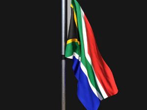 南アフリカの国旗 02 3Dモデル