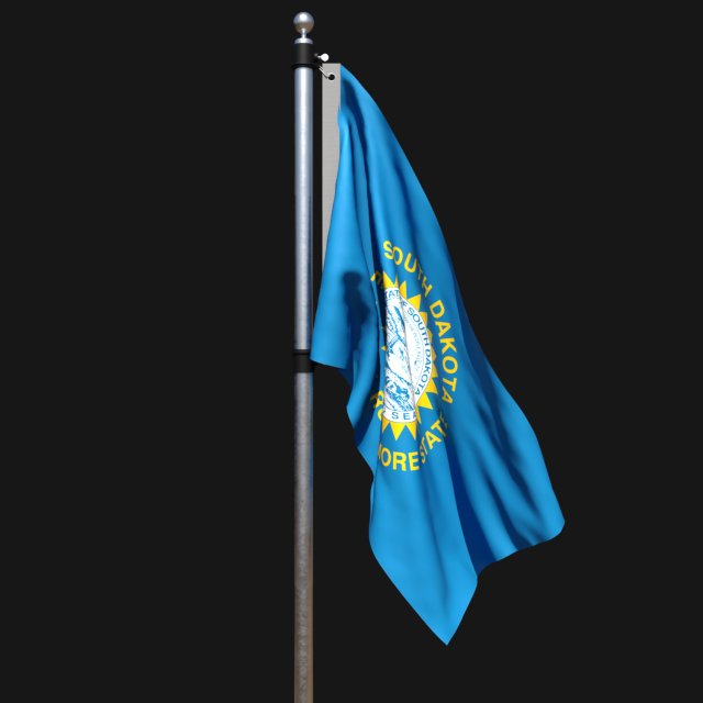 Flag of south dakota 02 3D 模型 .c4d .max .obj .3ds .fbx .stl .blend 