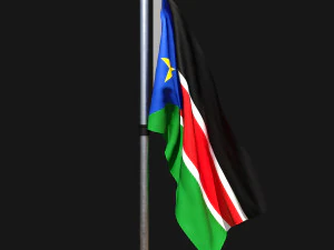 Bandera de Sud&aacute;n del Sur 02 Modelo 3D