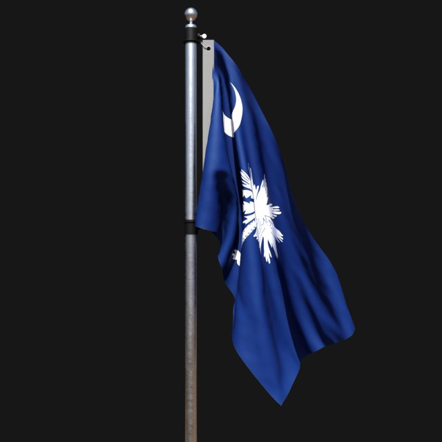Flag of south carolina 02 Model 3D .c4d .max .obj .3ds .fbx .stl .blend 
