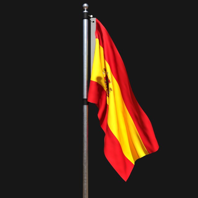 Flag of spain 02 Modelo 3D .c4d .max .obj .3ds .fbx .stl .blend