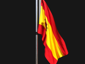 Flag of spain 02 3D Model