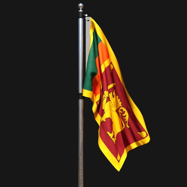 Flag of srilanka 02 Modello 3D .c4d .max .obj .3ds .fbx .stl .blend