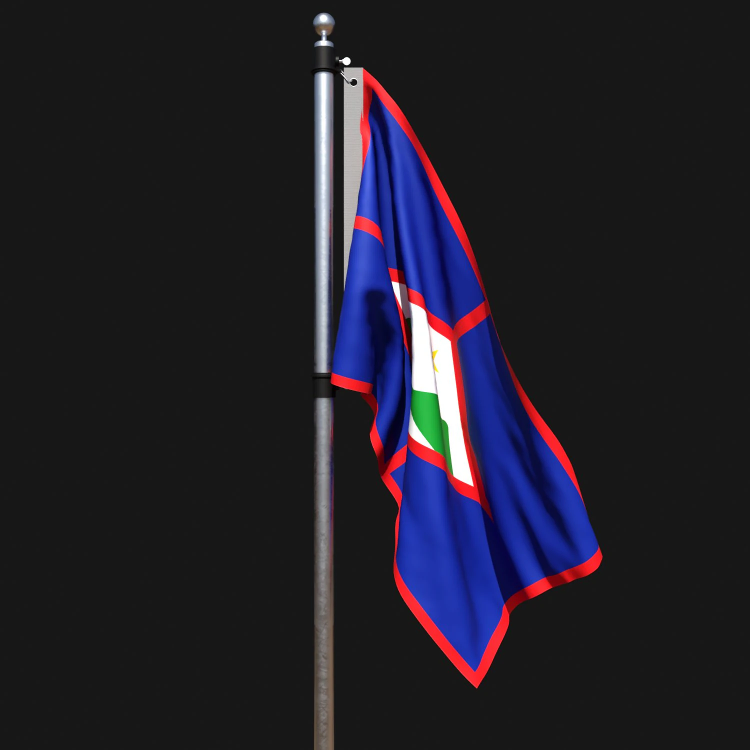 Flag of st eustatius 02 3D Model .c4d .max .obj .3ds .fbx .stl .blend 