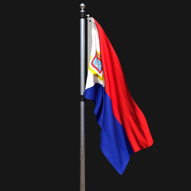 Flag of st martin 02 Modello 3D .c4d .max .obj .3ds .fbx .stl .blend 