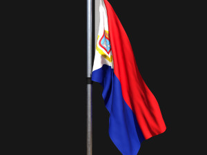 Flag of st martin 02 3D Модель