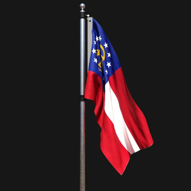 Flag of state of georgia 02 3D Model .c4d .max .obj .3ds .fbx .stl .blend 