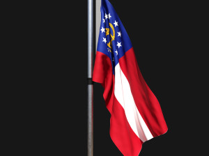 Flag of state of georgia 02 3D 模型