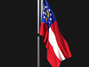 Flag of state of georgia 02 3D Model
