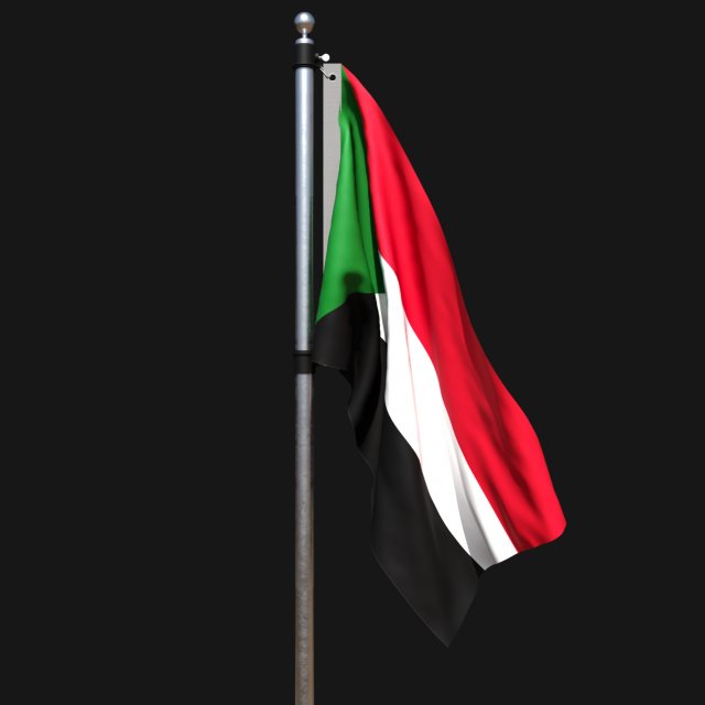 Flag of sudan 02 Modèle 3D .c4d .max .obj .3ds .fbx .stl .blend 