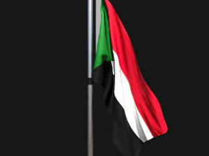 Flag of sudan 02 3D Model