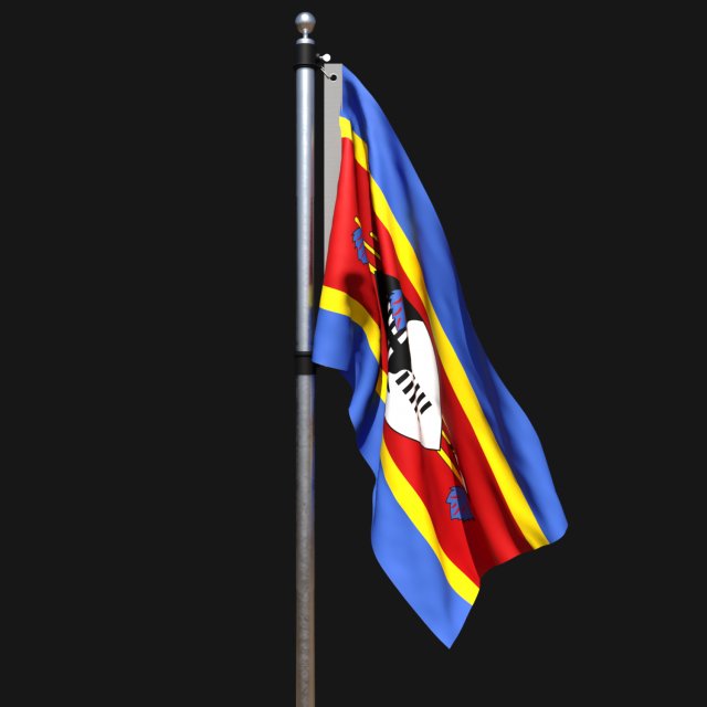 Flag of swaziland flag 02 Modello 3D .c4d .max .obj .3ds .fbx .stl .blend 