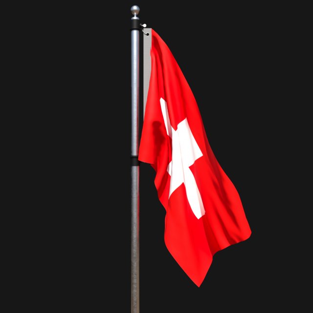 Flag of switzerl 02 3D Model .c4d .max .obj .3ds .fbx .stl .blend 