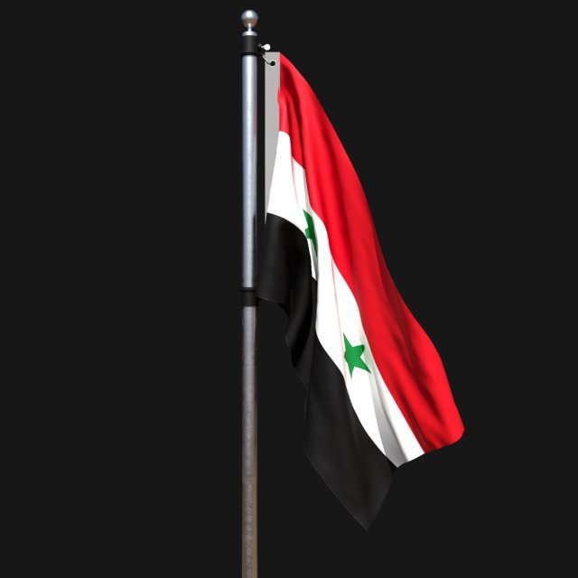 Flag of syria 02 Model 3D .c4d .max .obj .3ds .fbx .stl .blend 